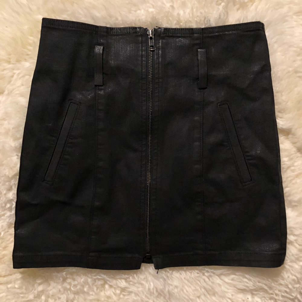 Black wax coated skirt